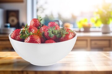 Canvas Print - Bowl with tasty sweet ripe fresh strawberries