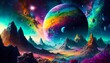 colorful space planet view of space