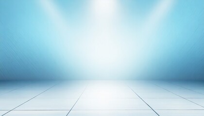 Wall Mural - perspective floor backdrop blue room studio with light blue gradient spotlight backdrop background for display your product or artwork