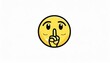 top quality emoticon quiet emoji shh gesture shush silent smiley cartoon shushing face finger shut mouth yellow face emoji popular element detailed emoji icon from the telegram app