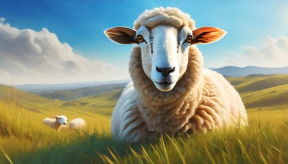 close up of a sheep background concept artwork and digital art illustration wallpaper painting abstract luxury 