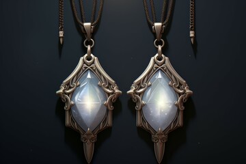 Wall Mural - Mystical moonstone amulets, imbued with lunar energy and offering protection from dark forces - Generative AI