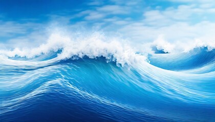 Canvas Print - abstract blue and white wave background