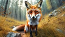 The Red Fox Background Concept Artwork Digital Art Illustration Wallpaper Painting