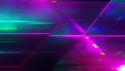 Wall Mural - distorted motion glitch abstract pink green purple background with interlaced digital overlay effect futuristic cyberpunk design retro futurism webpunk rave 80s 90s aesthetic techno neon colors