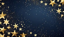 Abstract Navy Background And Gold Shine Stars New Year Christmas Background With Gold Stars And Sparkling Christmas Golden Light Shine Particles Bokeh On Navy Background Gold Foil Texture Ai