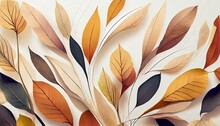 Autumn Abstract Background With Organic Lines And Textures On White Background Autumn Floral Detail And Texture Abstract Floral Organic Wallpaper Background Illustration