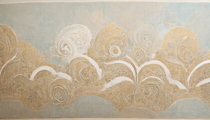 Wall Mural - hand fresco drawing on a textured canvas pastel drawing wallpaper for interior or for textiles