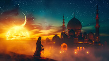 Eid Al Adha Mosque Golden Generative Ai