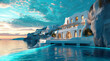 3D rendering image Luxury beach sea view hotel and resort