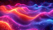 Neon background with colored wavy lines that create the impression of visual music