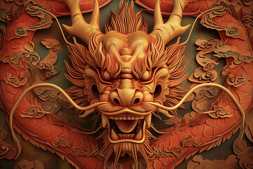 Portrait of a traditional Chinese dragon, New Year's Day