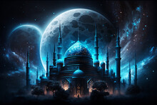 Islamic Mosque Ramadan Kareem Blue Atmosphere 