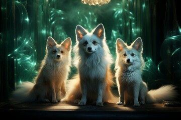 Poster - Luminescent spirit foxes - Generative AI