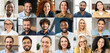 A grid of smiling individuals from various ethnic backgrounds symbolizes a virtual conference or social networking, highlighting the importance of face-to-face interaction in a digitalized world.