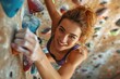 © piai - Beautiful woman doing climbing indoors, close up shot