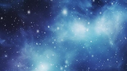 Wall Mural - Blue cosmic nebula in deep space.