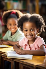 group of black african children at school