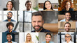 © Vadim Pastuh - Collage showcases diverse group of individuals in a virtual grid, representing global online meeting or a multi-cultural team collaboration. The essence of inclusivity and connectivity in digital age.