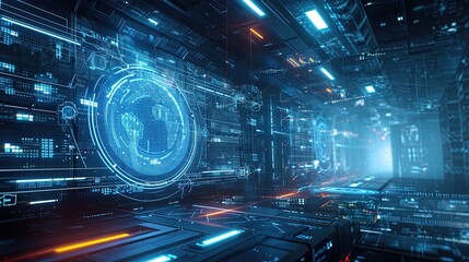 digital data concept. abstract background of binary code and technology created with Generative AI