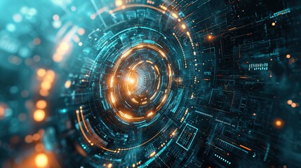 abstract background with futuristic technology and digital concept created with Generative AI