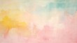 Pastel pink yellow and mint watercolor stains organic