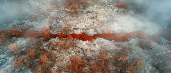 Poster - Aerial photo, autumn meets the First snow in the mountains