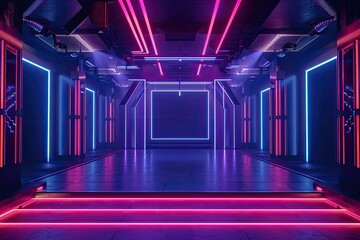 Poster - Neon lighting in a futuristic style