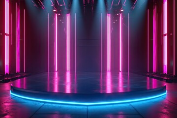 Poster - Neon lighting in a futuristic style
