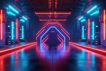 Poster - Neon lighting in a futuristic style