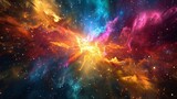 Fototapeta Kosmos - Abstract color universe explosion cool creative background art 
