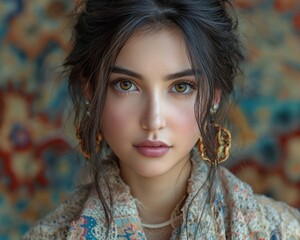 Poster - Gorgeous central asian woman looking at the camera