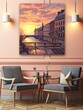 Seine Sunsets: Elegant Parisian Streets, Riverside Painting - Seascape Art Print