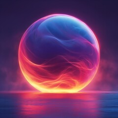 logo design, 3d colorful glowing sphere, minimalist, ai-generative