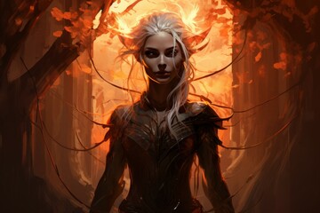 Canvas Print - Graceful elven archer - Generative AI