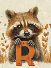 Wall Mural - R is for Raccoon