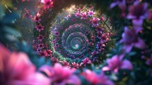 Psychedelic Flower Spiral Maze
