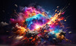 visualization of space, Bunte Pulver Explosion Hintergrund Deep Space