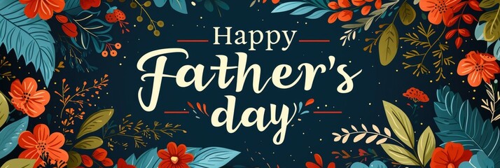 Wall Mural - Happy Father's Day Typography