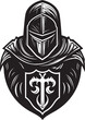 Mourning Majesty Iconic Black Design for Vector Sad Knight Soldier Despondent Defender Vector Black Icon Design for Sad Knight Soldier Logo