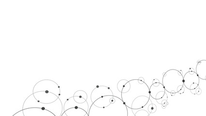 Poster - Technology abstract background. Abstract geometric background. Connected circles. Network of circles.