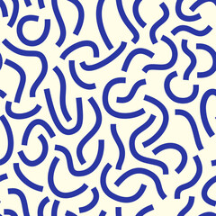 Sticker - Blue curved lines isolated on white background. Bold Squiggles.