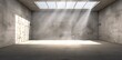 A large concrete wall with a bright light shining through it Generative AI