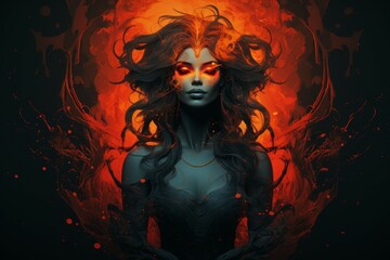 Wall Mural - Fiery-tempered sorceress - Generative AI