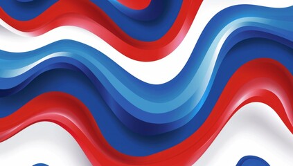 Wall Mural - red white and blue pattern in the style of smooth curves background Generative AI