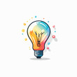 © Alexey - Lightbulb in cartoon, doodle style. Image for t shirt. Isolated 2d vector illustration in logo, icon, sketch style, Eps 10. AI Generative
