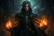 A brooding and mysterious warlock, bound to a powerful otherworldly patron and wielding eldritch powers. - Generative AI
