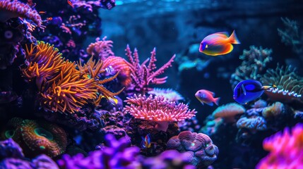 Poster - Dream Coral reef saltwater aquarium tank scene