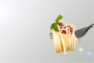 Canvas Print - Tasty fresh Pasta italian dish on a fork