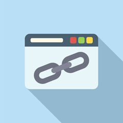 Poster - chain engine seo icon flat vector. online boost. explore website
